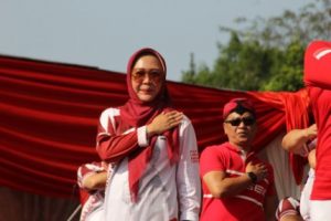 Bupati Tiwi Senam Si Cita Bersama Warga Purbalingga