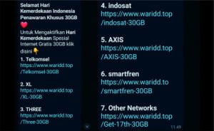 Tidak Benar Ada Internet Gratis Hari Kemerdekaan Indonesia 30 GB Tidak Benar Ada Internet Gratis Hari Kemerdekaan Indonesia 30 GB