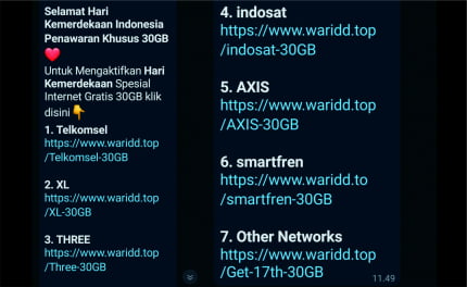 
 Tidak Benar Ada Internet Gratis Hari Kemerdekaan Indonesia 30 GB