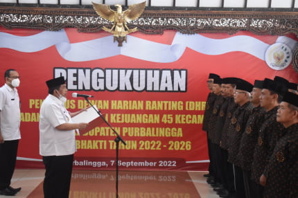 Sudono Kukuhkan 198 Pengurus DHR BPKK 45 Se-Kabupaten Purbalingga