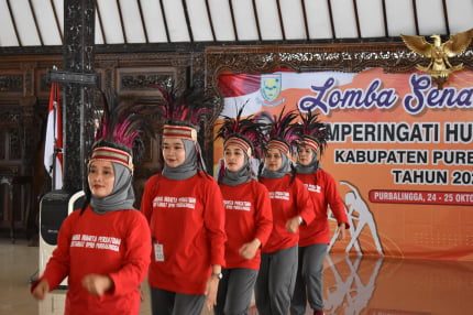 50 Dharma Wanita Persatuan di Kabupaten Purbalingga Ikut Lomba Senam Indonesia Cinta Tanah Air