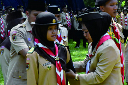 Ka Mabicab Gerakan Pramuka Kabupaten Purbalingga, Kak Dyah Hayuning Pratiwi saat acara Raimuna Cabang (Raicab) VI Kwartir Cabang (Kwarcab) Gerakan Pramuka Kabupaten Purbalingga di Puskepram Munjulluhur, Desa Karangbanjar Kecamatan Bojongsari, Rabu 21 Desember 2022. Foto: humas Setda Purbalingga