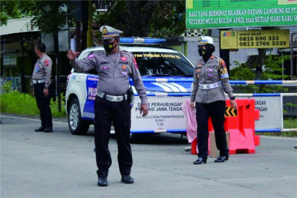 Rekayasa lalu lintas oleh Satlantas Polres Purbalingga. Foto Ilustrasi