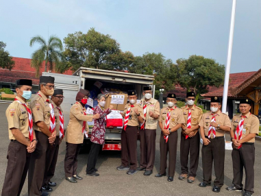 Pramuka Cilacap Kirim Bantuan untuk Korban Gempa Cianjur