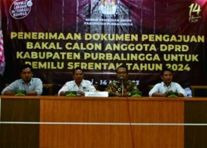 Komisi Pemilihan Umum (KPU) Kabupaten Purbalingga secara resmi membuka pendaftaran dan penerimaan dokumen pengajuan Bakal Calon Legislatif (Bacaleg) untuk Pemilihan Umum (Pemilu) 2024, Senin 1 Mei 2023.