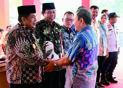 Wakil Bupati Purbalingga, Sudono saat silaturahmi dan Halal Bi Halal Aparatur Kecamatan Rembang dengan Pemerintah Kabupaten Purbalingga di Pendopo Kecamatan Rembang, Jumat 19 Mei 2023.