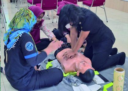 Pelatihan Bantuan Hidup Dasar (BHD), di RSUD dr.Goeteng Taroenadibrata Purbalingga, Kamis 22 Juli 2023.