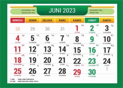 Bulan Juni 2023, Banyak Libur Panjang dan Cuti Bersama