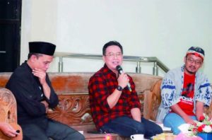 1 Ketua DPRD Purbalingga, HR. Bambang Irawan saat acara Bedah Buku "Wasiat Ki Arsantaka"  di aula pertemuan Perpustakaan Umum Kabupaten Purbalingga, Sabtu 22 Juli 2023.