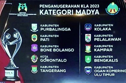 Kabupaten Purbalingga meraih penghargaan sebagai Kabupaten Layak Anak (KLA) Kategori Madya tahun 2023. Foto: Prokompim Setda Kabupaten Purbalingga