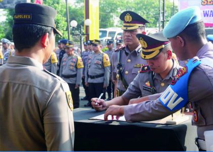 Kompol Donni Krestanto dalam upacara serah terima jabatan Wakapolres Purbalingga di Mapolres Purbalingga, Senin 10 Juli 2023