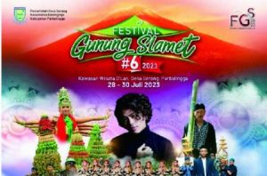 Festival Gunung Slamet (FGS) yang akan segera terselenggara mulai Jumat 28 Juli 2023 hingga Senin, 31 Juli 2023 atau di akhir bulan ini. Festival Gunung Slamet (FGS) yang akan segera terselenggara mulai Jumat 28 Juli 2023 hingga Senin, 31 Juli 2023 atau di akhir bulan ini.
