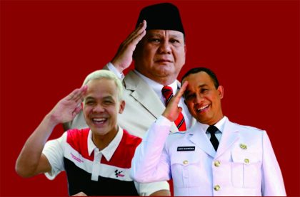 Bacapres Ganjar Pranowo, Prabowo Subianto, Anies Baswedan