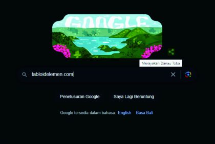 Google Doodle menampilkan lukisan Danau Toba,  Kamis 31 Agustus 2023. Foto: Tangkapan layar/ tabloidelemen.com