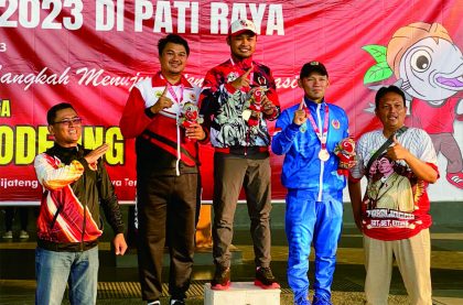 Kontingen Kabupaten Purbalingga sukses meraih tiga medali emas di dua cabang olahraga (cabor) Pekan Olahraga Provinsi (Porprov) XVI Jateng tahun 2023, Minggu 6 Agustus 2023. 