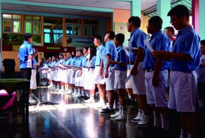 Pembacaan Deklarasi Anti Perundungan. Foto: Estanto Prima Yuniarto