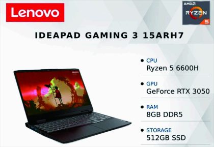 Lenovo Ideapan Gaming 3 15ARH7. Foto: www.vcgamers.com Lenovo Ideapan Gaming 3 15ARH7. Foto: www.vcgamers.com