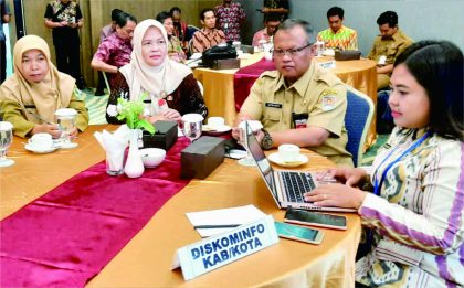 Kepala Dinkominfo Purbalingga, Jiah Palupi Twihantarti mengikuti koordinasi di Hotel Luminor Purwokerto, Kabupaten Banyumas, Selasa 20 Februari 2024.