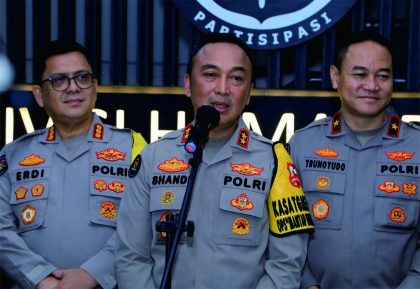 Kepala Divisi Humas Polri Irjen Pol Sandi Nugroho, saat memberikan keterangan tertulisnya, Minggu 11 Februari 2024.