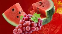 Buah Semangka dan Anggur, Hidangan Khas Imlek Buah Semangka dan Anggur, Hidangan Khas Imlek