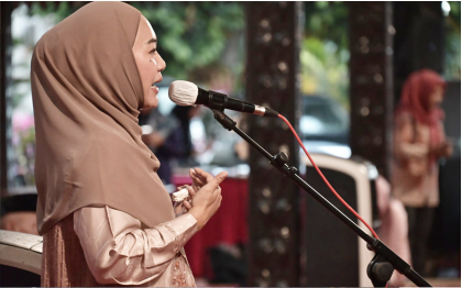 Bupati Tiwi saat Buka Puasa Bersama dan Salat Maghrib, Salat Isya dan Salat Tarawih Berjamaah bersama jajaran Forkopimda dan ASN Kabupaten Purbalingga