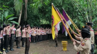 Satuan Karya Pramuka (Saka) Bhayangkara Kwartir Cabang (Kwarcab) Purbalingga mengukuhan anggota baru. Foto: kwarcabpurbalingga.or.id