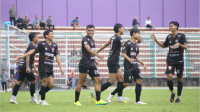 Kesebelasan Persibangga Purbalingga menahan imbang Persatuan Sepak Bola Galuh Ciamis (PSGC Ciamis) 1-1 dalam laga ujicoba di Stadion Galuh Ciamis, Kamis 18 April 2024. Kesebelasan Persibangga Purbalingga menahan imbang Persatuan Sepak Bola Galuh Ciamis (PSGC Ciamis) 1-1 dalam laga ujicoba di Stadion Galuh Ciamis, Kamis 18 April 2024.