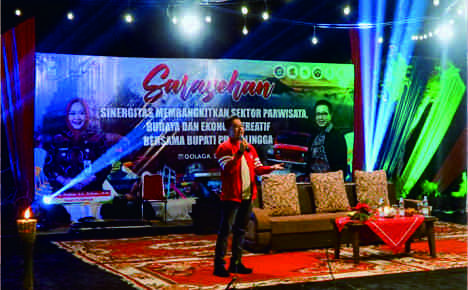 Ketua DPRD Kabupaten Purbalingga H.R. Bambang Irawan saat Sarasehan Sinergitas Membangkitkan Sektor Pariwisata, Budaya, dan Ekonomi Kreatif, Goa Lawa Purbalingga (Golaga) Purbalingga, Sabtu 1 Juni 2024.