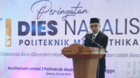 Direktur Politeknik Madyathika Purbalingga, Taufik Dwi Laksono ketika sambutan Dies Natalis, di Auditorium kampus tersebut, Selasa 23 Juli 2024. Direktur Politeknik Madyathika Purbalingga, Taufik Dwi Laksono ketika sambutan Dies Natalis, di Auditorium kampus tersebut, Selasa 23 Juli 2024.