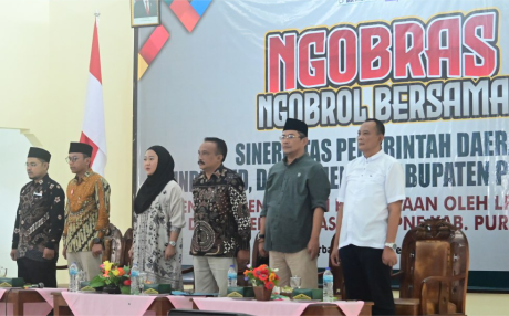 Acara Ngobras Ngobrol Bersama Sinergitas Pemerintah Daerah, Dindikbud, dan Kemenag Purbalingga di gedung PGRI, Sabtu 21 September 2024.