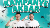 Pasangan Calon Bupati dan Wakil Bupati Purbalingga, Fahmi Muhammad Hanif-Dimas Prasetyahani (Fahmi-Dimas) akan melaksanakan kampanye Akbar di GOR Goentoer Darjono, Sabtu 23 November 2024.