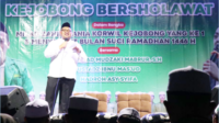 Wakil Bupati Purbalingga Dimas Prasetyahani saat menghadiri Milad Pertama Komunitas Zahir Mania Korwil Kejobong dan Kejobong Bersholawat, Selasa 25 Februari 2025