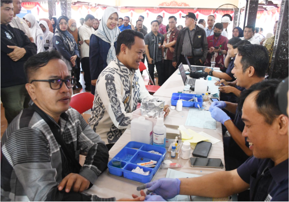 Cek KesehSebanyak 547 orang memanfaatkan Cek Kesehatan Gratis (CKG) serentak di Kabupaten Purbalingga, Selasa 2 Agustus 2025.atan Gratis Sebanyak 547 orang memanfaatkan Cek Kesehatan Gratis (CKG) serentak di Kabupaten Purbalingga, Selasa 2 Agustus 2025.
