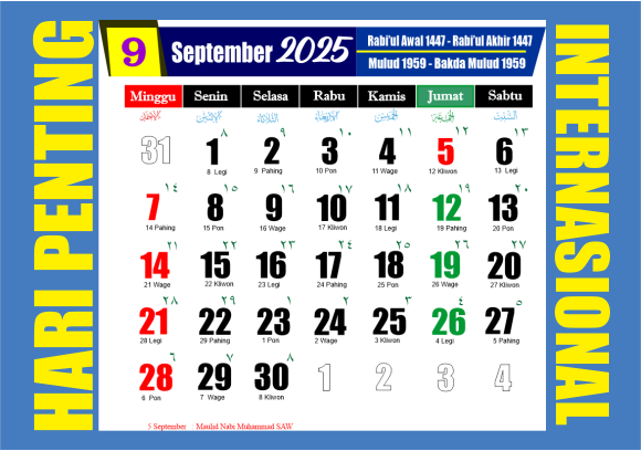 September 2025, Ternyata Banyak Peringatan Hari Internasional September 2025, Ternyata Banyak Peringatan Hari Internasional