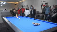 Wakil Bupati Purbalingga, Dimas Prasetyahani meresmikan dengan pengguntingan pita dan melakukan sodokan pembuka (break shot) permainan biliar menandai Eternal 8 Cafe & Billiard di Kelurahan Karangsentul, Kecamatan Padamara resmi beroperasi. Wakil Bupati Purbalingga, Dimas Prasetyahani meresmikan dengan pengguntingan pita dan melakukan sodokan pembuka (break shot) permainan biliar menandai Eternal 8 Cafe & Billiard di Kelurahan Karangsentul, Kecamatan Padamara resmi beroperasi.