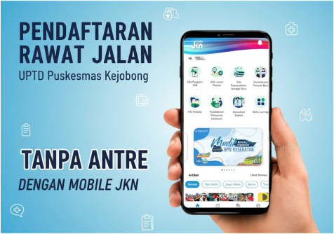 Puskesmas Kejobong memperkenalkan cara pendaftaran rawat jalan yang modern, yaitu melalui aplikasi Mobile JKN.