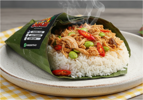 Nasi bakar merupakan representasi hidangan utama Indonesia yang secara cerdas menggabungkan dua zat gizi makro penting dalam satu paket ringkas.