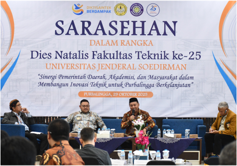 Wakil Bupati Purbalingga, Dimas Prasetyahani, saat Sarasehan dalam rangka Dies Natalis ke-25 Fakultas Teknik Unsoed di Aula Gedung F FT Unsoed, Rabu 29 Oktober 2025. Wakil Bupati Purbalingga, Dimas Prasetyahani, saat Sarasehan dalam rangka Dies Natalis ke-25 Fakultas Teknik Unsoed di Aula Gedung F FT Unsoed, Rabu 29 Oktober 2025.