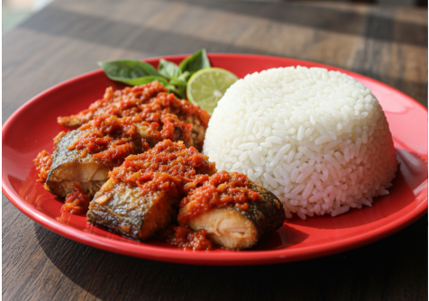 Nasi dan Ikan Kembung Balado