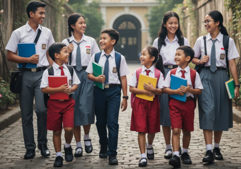 Pergi Belajar, Semangat Rajin Sekolah. Sumber Foto: Akal Imitasi Gemini 