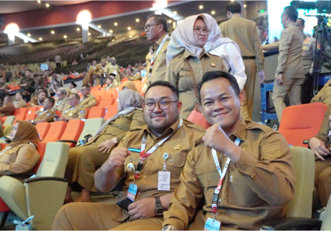 Bupati Purbalingga, Fahmi M. Hanif, bersama Wakil Bupati Dimas Prasetyahani menghadiri Rapat Koordinasi Nasional (Rakornas) Pemerintah Pusat dan Daerah Tahun 2026 di Sentul International Convention Center (SICC), Kabupaten Bogor, Senin 2 Februari 2026