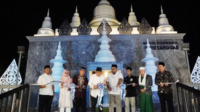 Wakil Bupati Purbalingga, Dimas Prasetyahani, menghadiri prosesi peresmian Masjid Nusantara “Watu Sanggar” di Desa Mangunegara, Kecamatan Mrebet, Sabtu 7 Maret 2026.
