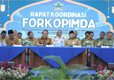 Rapat Koordinasi (Rakor) Forkopimda di Gedung Gradhika Bhakti Praja, Senin 9 Maret 2026 pemerintah menyatukan langkah untuk menjamin kenyamanan jutaan masyarakat yang akan memasuki wilayah JawaTengah