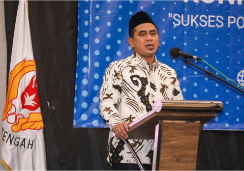 Wakil Gubernur Jawa Tengah, Taj Yasin Maimoen saat rakor bersama pengurus Komite Olahraga Nasional Indonesia (KONI) Jawa Tengah untuk kesiapan menyelenggarakan Pekan Olahraga Provinsi (Porprov) Jateng XVII 2026.