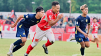 Persibangga Purbalingga sukses mengamankan kemenangan perdana dalam laga uji coba pramusim menjelang bergulirnya Liga 4 Nasional 2026 dengan menundukkan juara Liga 4 DIY, Mataram Utama FC, dengan skor tipis 2-1 melalui perjuangan yang menguras energi di Stadion Goentoer Darjono pada Minggu 5 April 2026. Sumber Foto: Media Officer Persibangga
