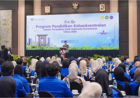UMP meresmikan kerja sama strategis bersama BI Purwokerto untuk Program Bantuan Pendidikan Kebanksentralan, Rabu 15 April 2026