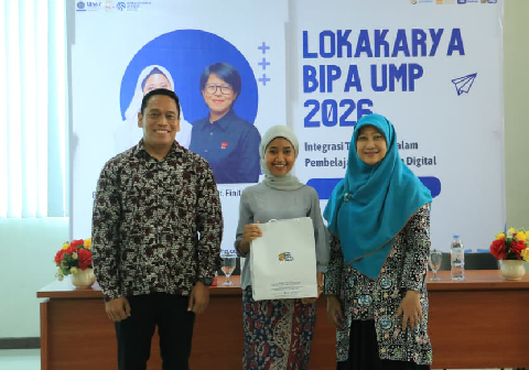 Lokakarya Bahasa Indonesia bagi Penutur Asing (BIPA) 2026 bertema "Integrasi Teknologi dalam Pembelajaran BIPA Era Modern" ini berlangsung secara bauran bertempat pada UMP Tower Lantai 10 Ruang K.X.4.