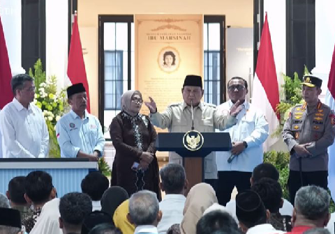 Presiden Prabowo Subianto meresmikan Museum Ibu Marsinah dan Rumah Singgah di Desa Nglundo, Kecamatan Sukomoro, Kabupaten Nganjuk, Jawa Timur, Sabtu 16 Mei 2026
