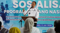 Bupati Purbalingga Fahmi Muhammad Hanif saat membuka sosialisasi Program Magang Nasional gagasan Kementerian Ketenagakerjaan di Pendapa Dipokusumo, Rabu 8 Juli 2026