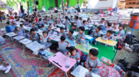 Ikatan Guru Taman Kanak-Kanak Indonesia (IGTKI) PGRI Kecamatan Rembang menggelar Gebyar Mewarnai Gambar Anak TK.